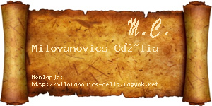 Milovanovics Célia névjegykártya